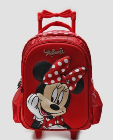 Mochila infantil com rodinha Minnie Mouse vermelha | Disney