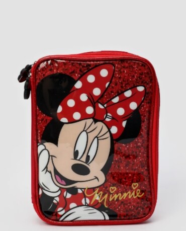 Estojo com divisórias Minnie Mouse vermelho | Disney