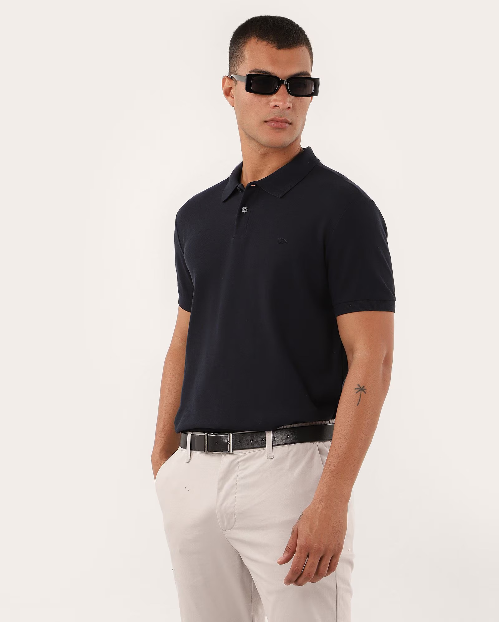 Camisa polo masculina Legacy regular piquet - Azul Escuro | Pool Basics