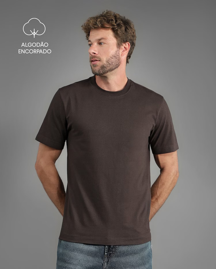 Camiseta masculina algodão Tech UltraCotton - Marrom Escuro