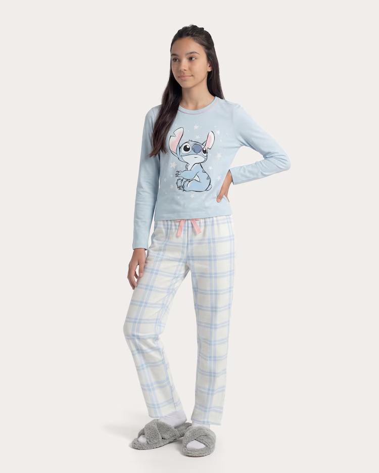 Pijama longo infantil Lilo e Stitch 5-14A - azul | Disney