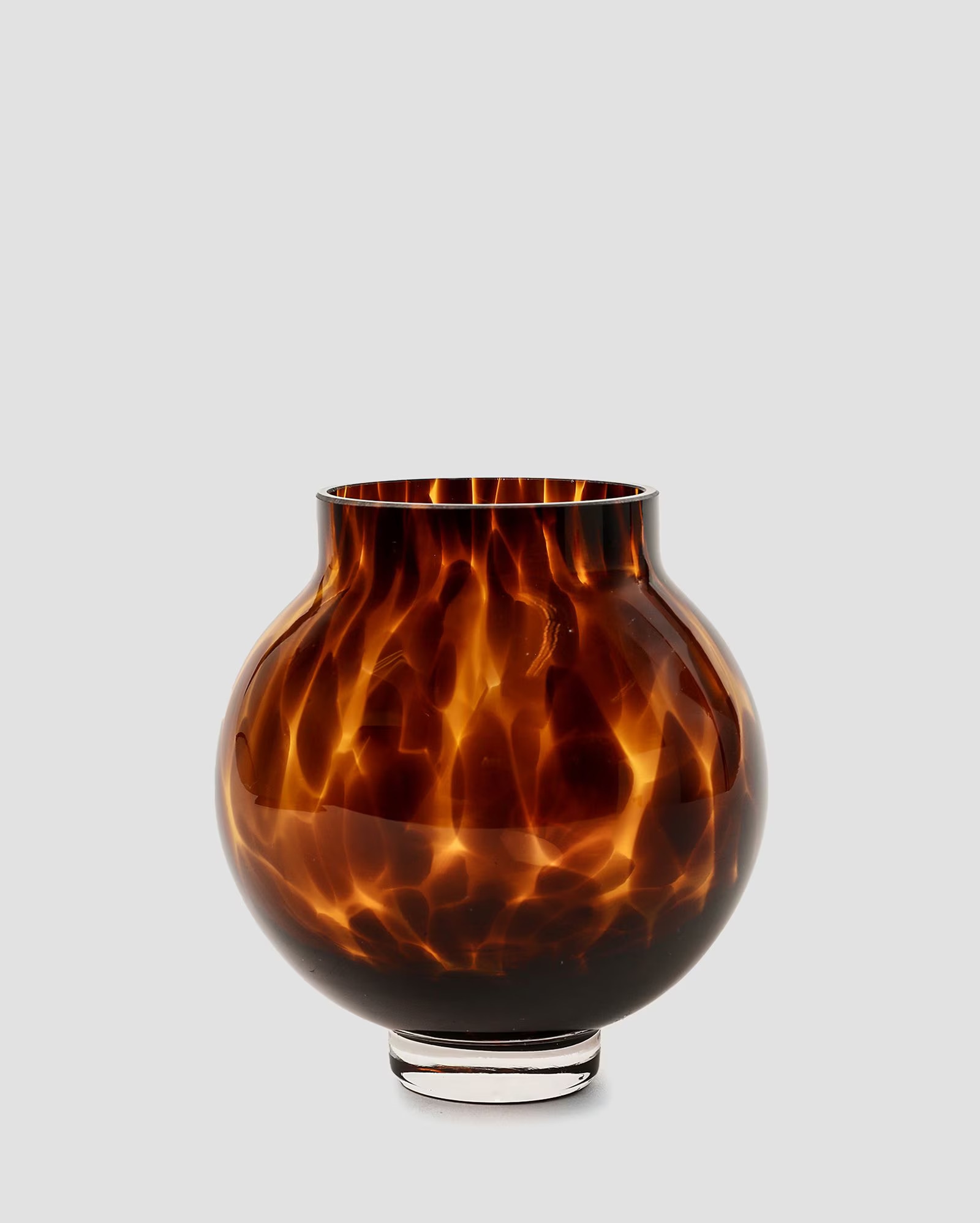 Vaso de vidro redondo Merida 13cm marrom | Casa Riachuelo