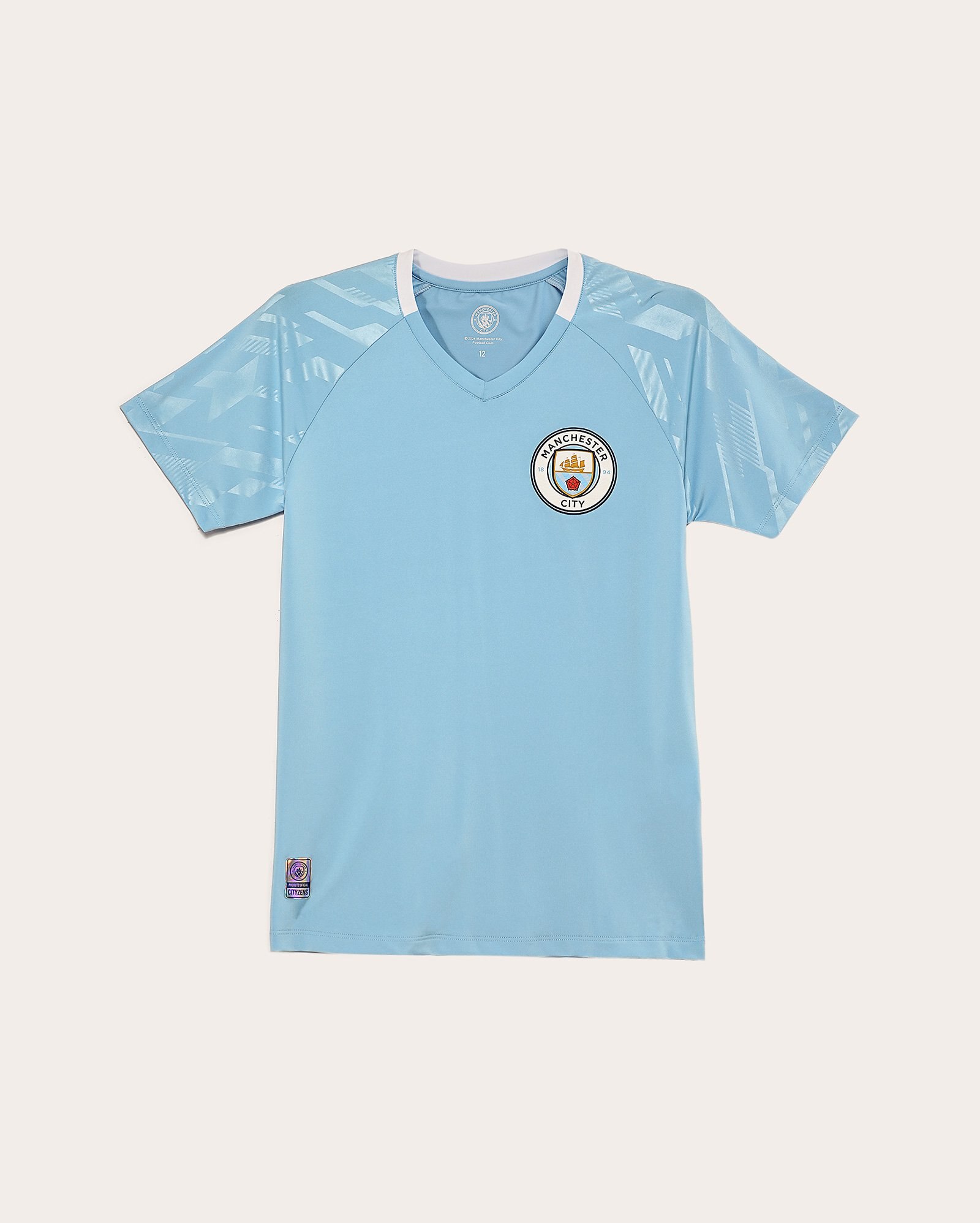 Camiseta juvenil futebol Manchester City gola v azul