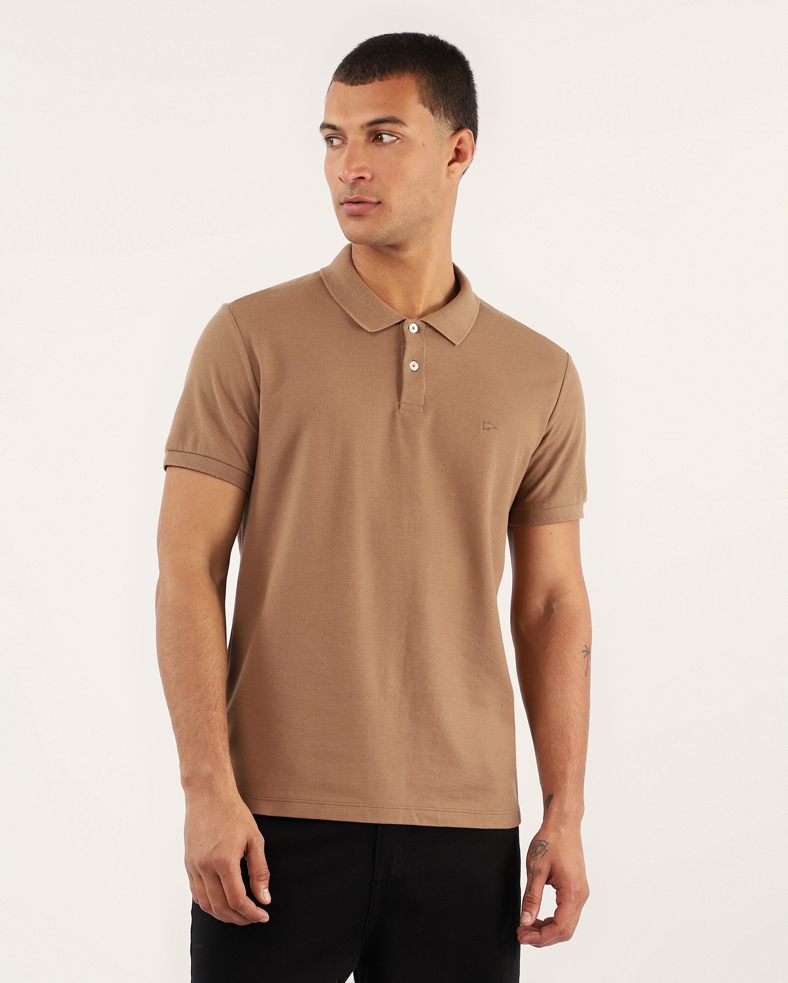 Camisa polo masculina Pool Legacy regular piquet - Marrom