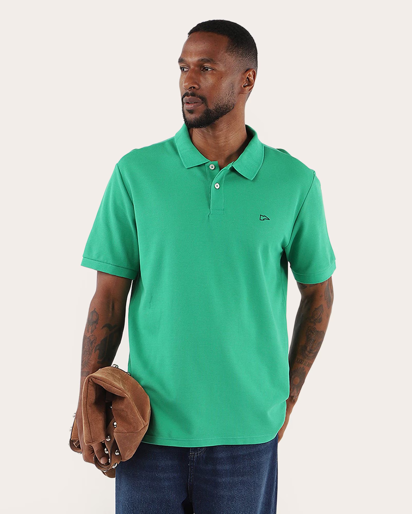 Camisa polo masculina Legacy regular piquet - Verde | Pool Basics