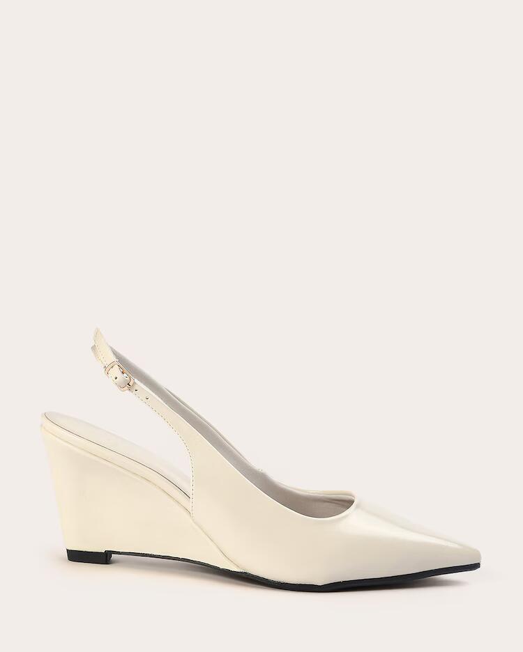 Sapato scarpin wedge slingback - Off-white