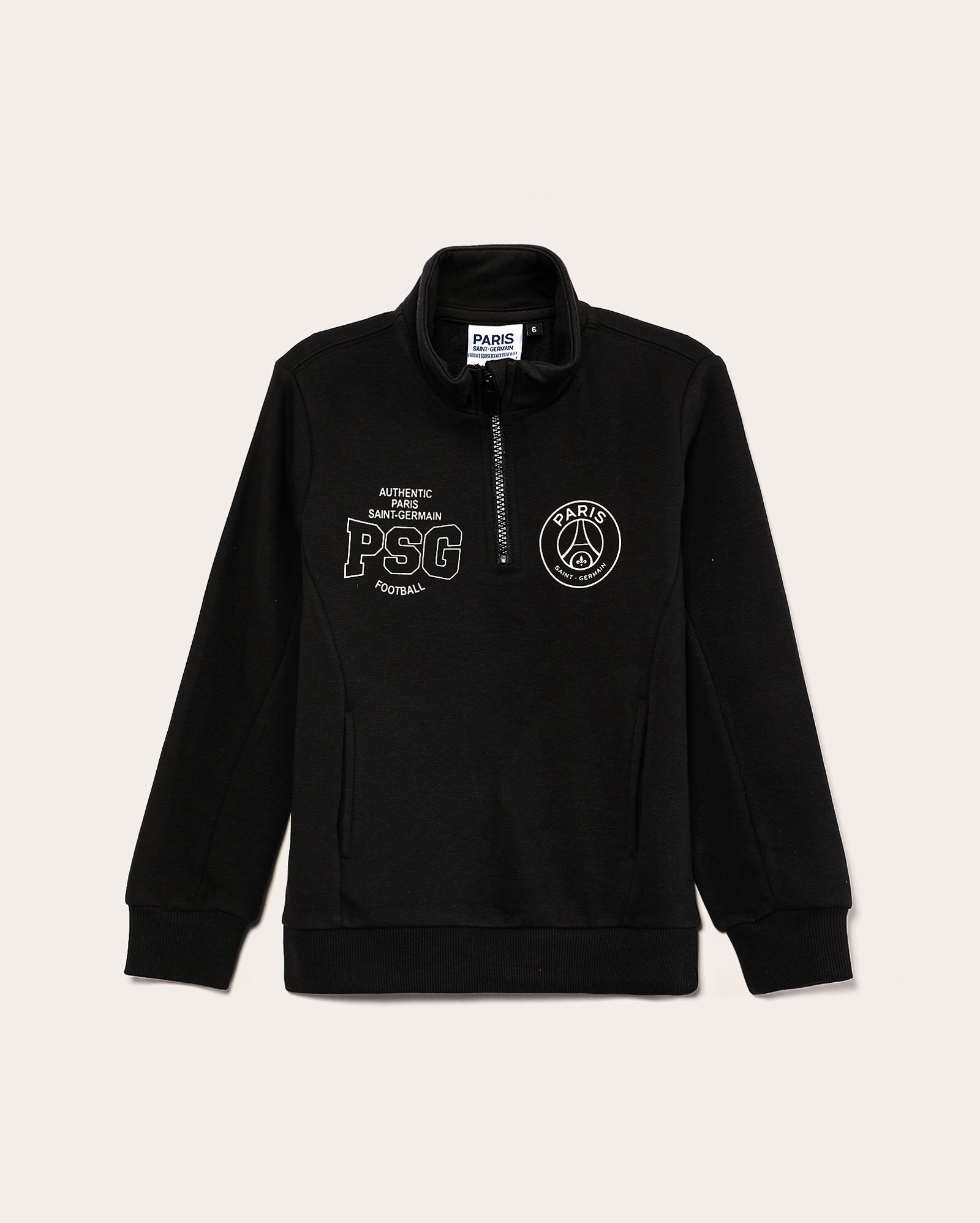 Blusa de moletom infantil futebol Paris Saint Germain com zíper 4-10A preta