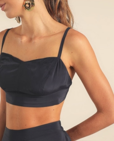 Regata cropped lisa azul | BDLN para Riachuelo