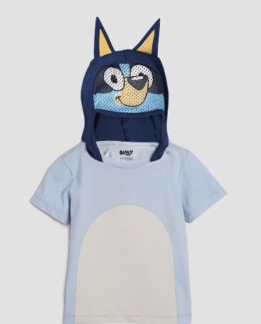 Camiseta infantil Bluey com capuz 2-8A azul | BBC