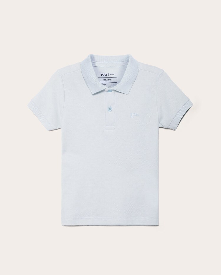 Polo infantil Pool Legacy lisa 4-10A - Azul Claro