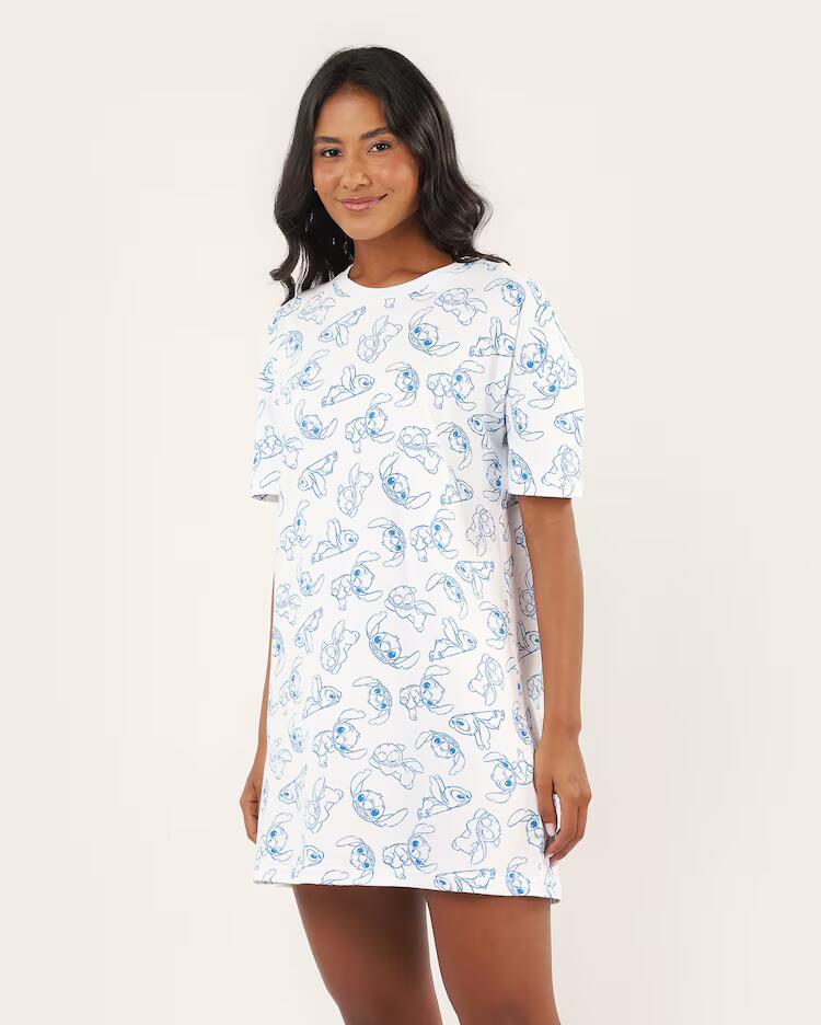 Camisola curta Lilo e Stitch - branca | Disney