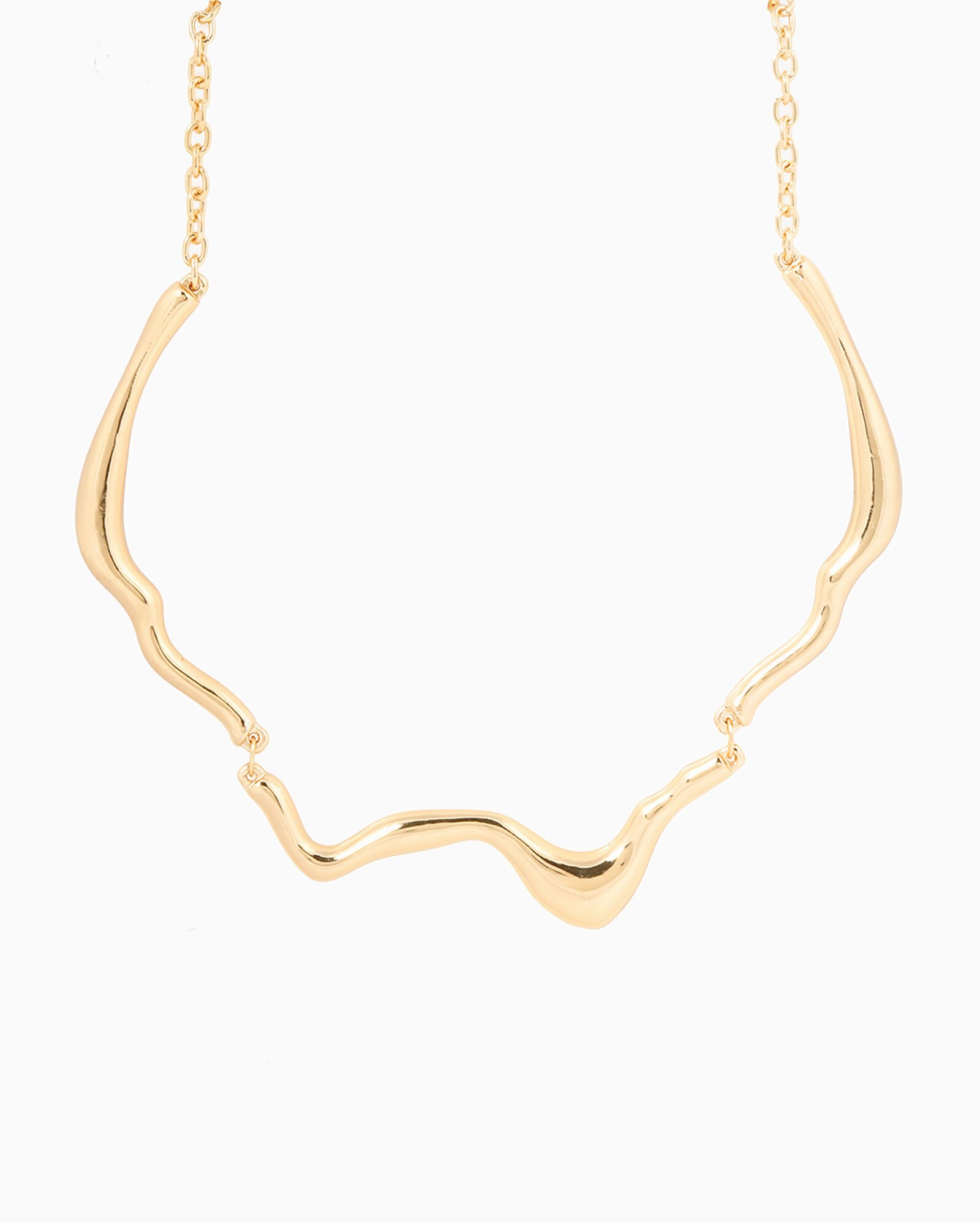 Colar feminino formas orgânicas dourado