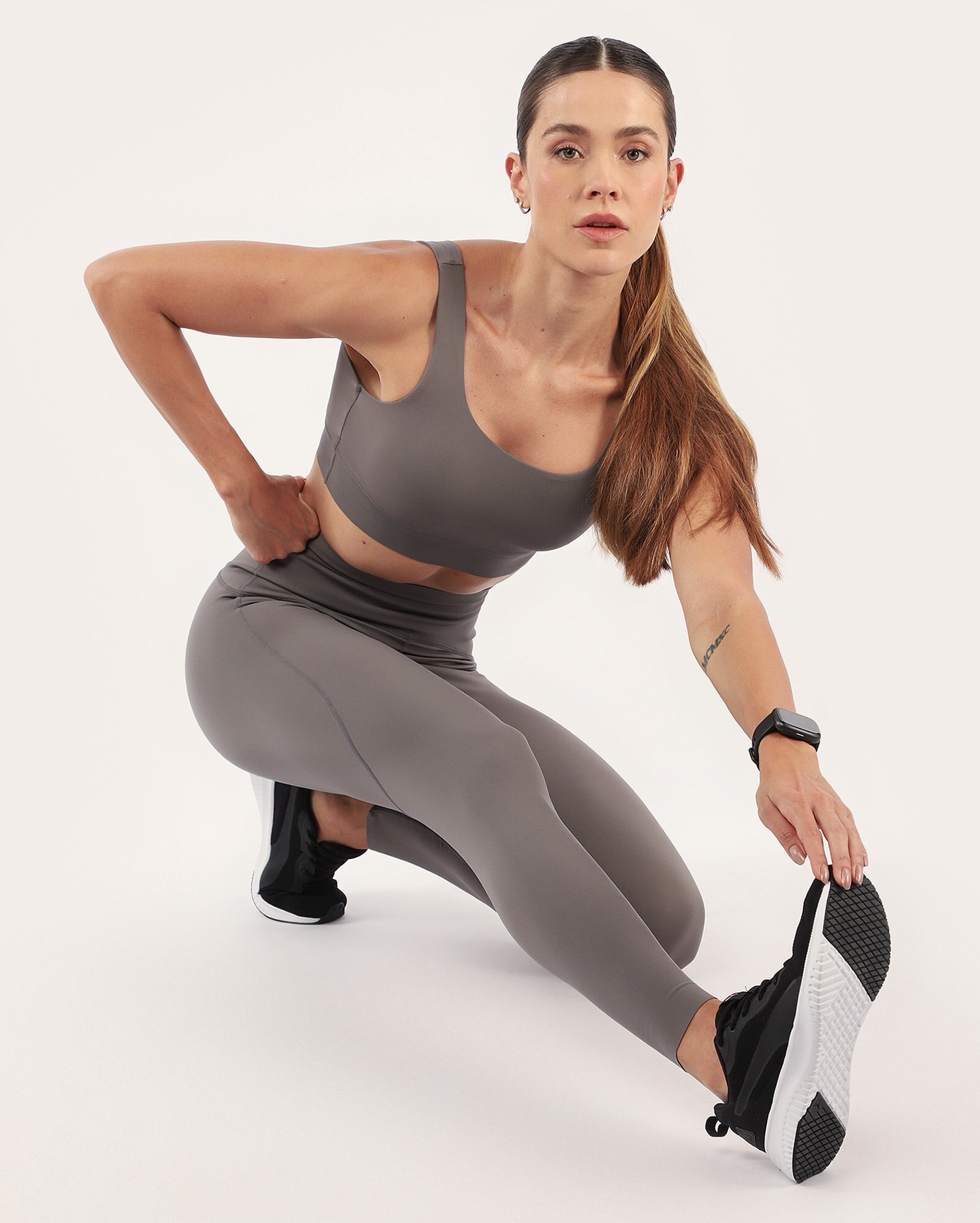 Calça legging de poliamida superfit - Cinza | BodyWork