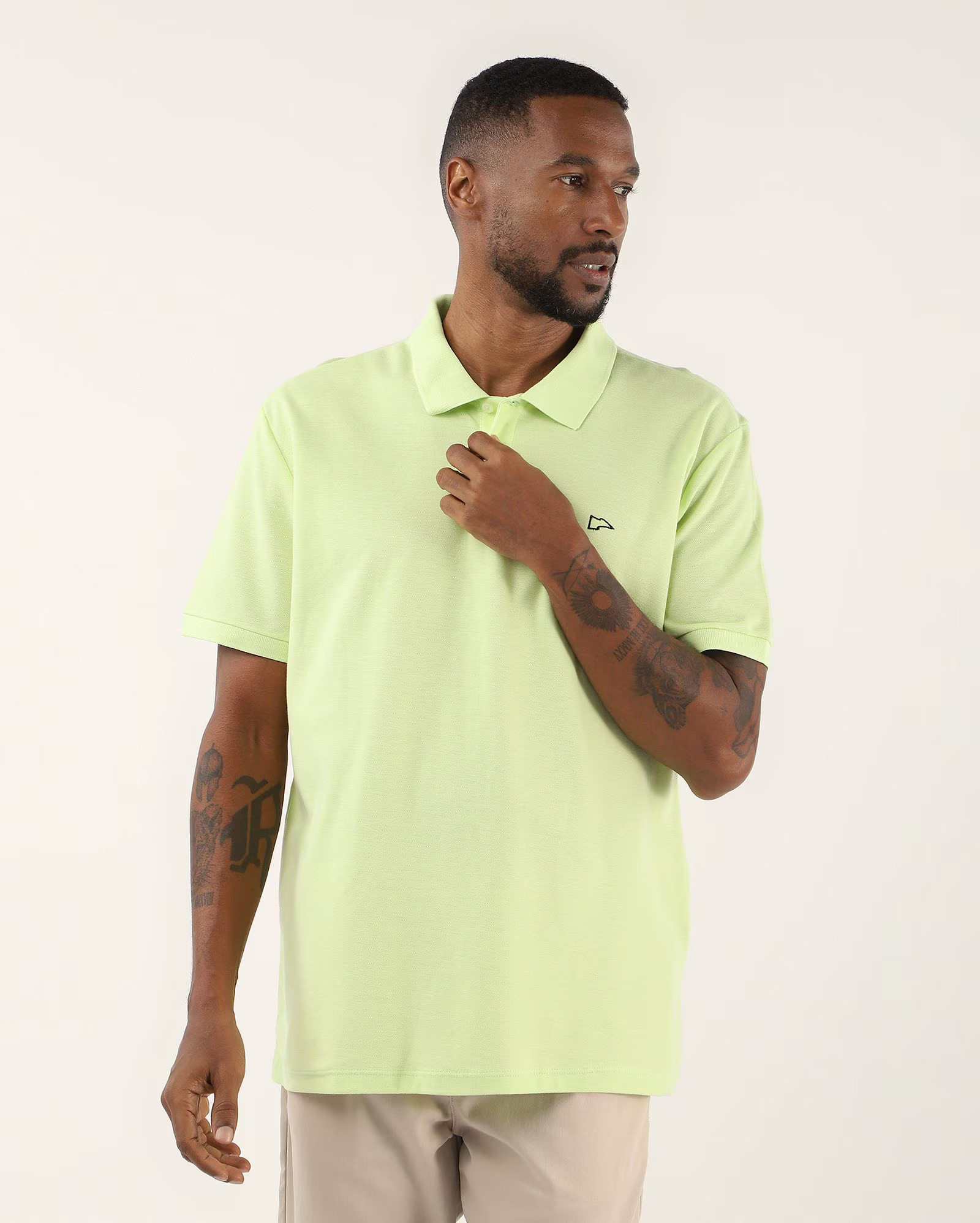 Camisa polo masculina Legacy regular piquet - Verde Claro | Pool Basics