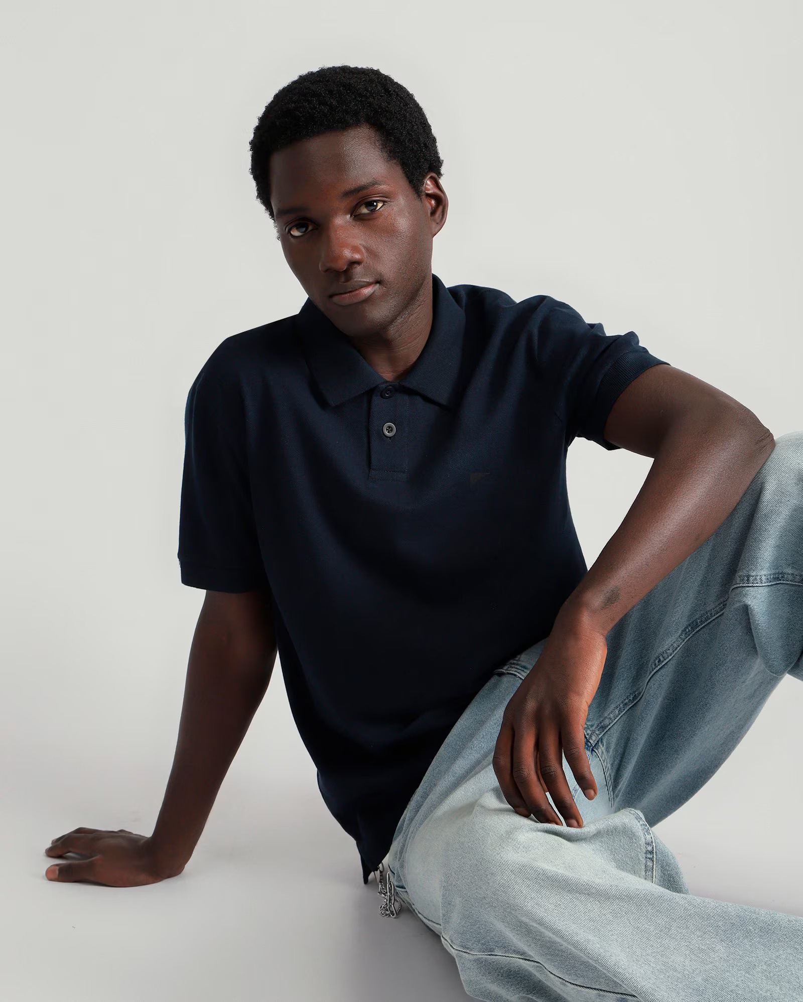 Camisa polo masculina piquet azul | Herchcovitch + Pool