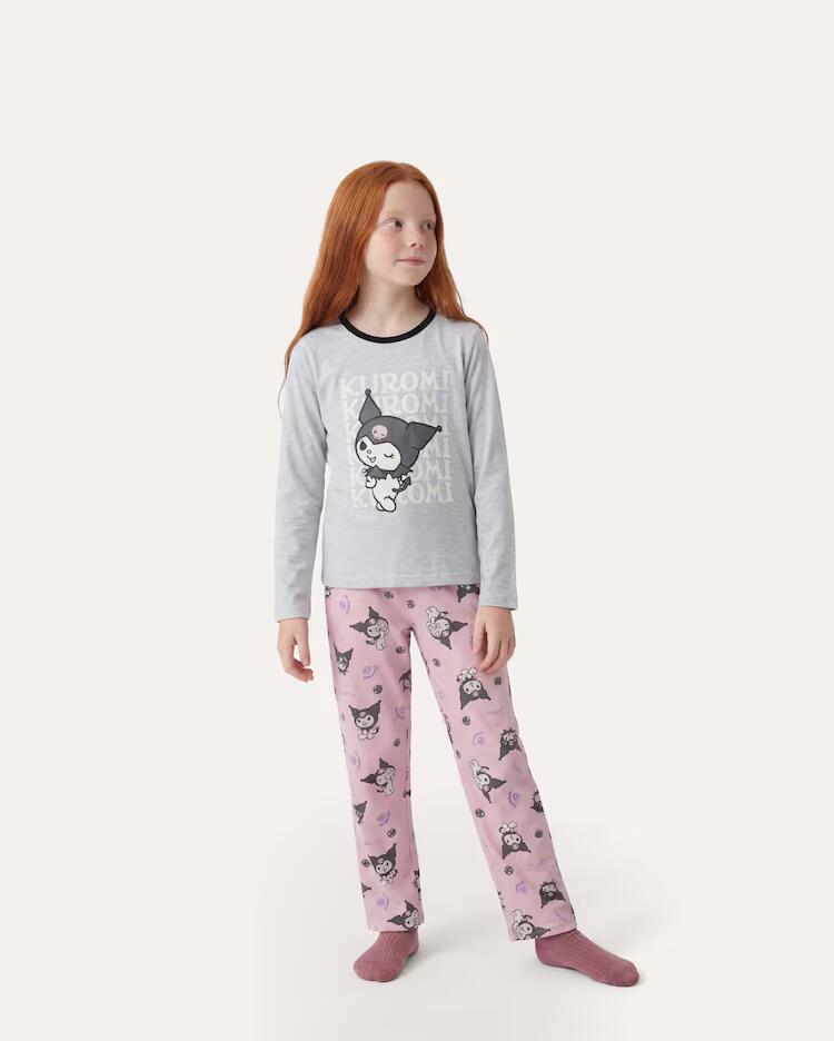 Pijama longo infantil Kuromi 5-14A - multicor | Sanrio