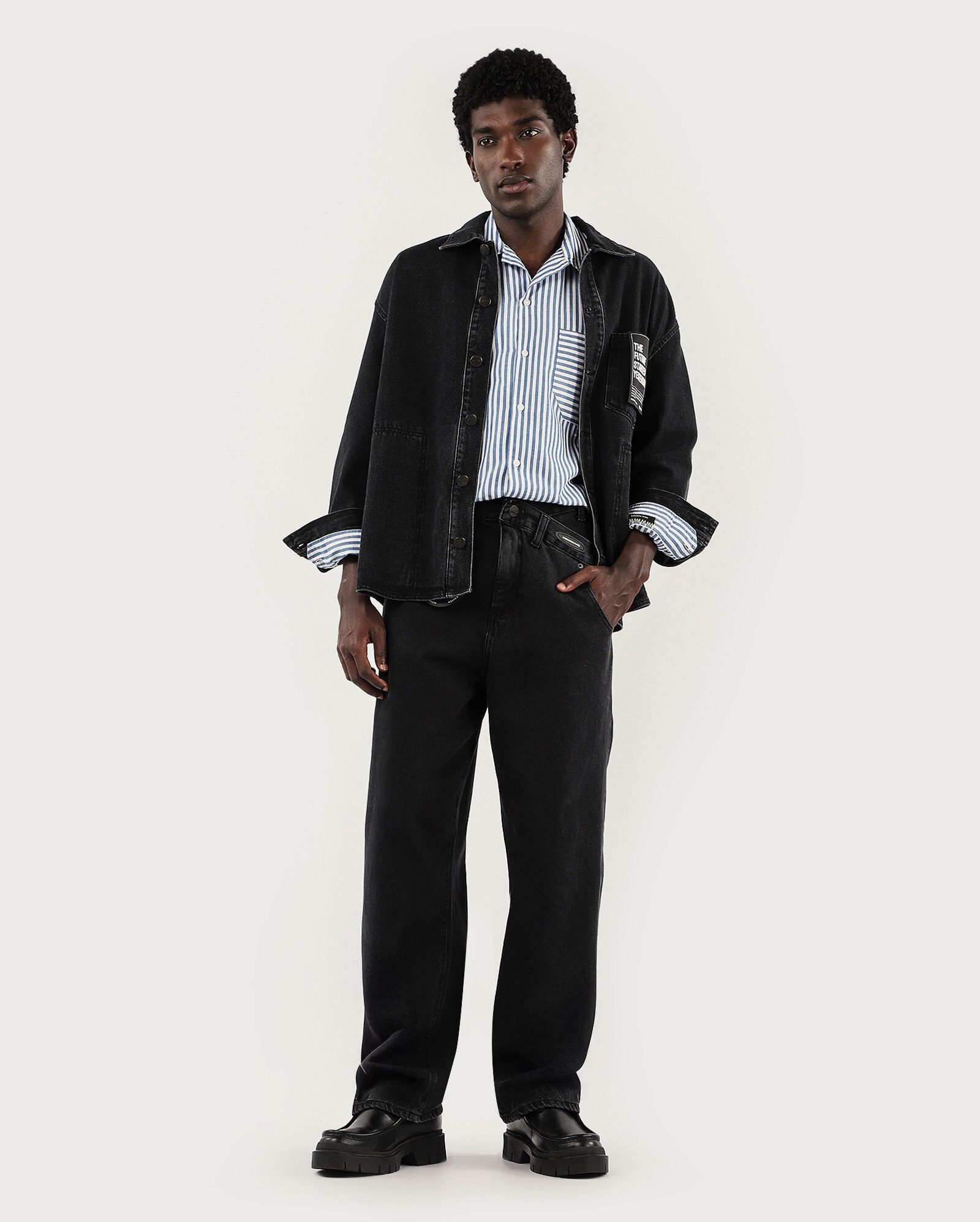 Calça black jeans masculina wide leg | Alexandre Pavão + Pool
