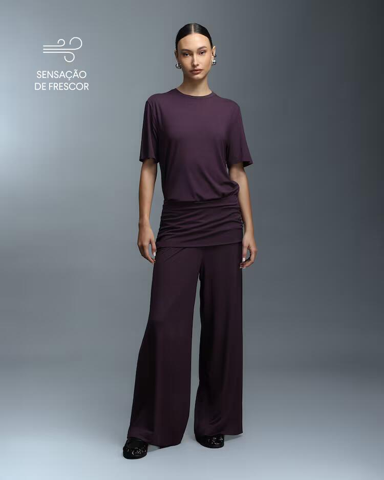 Calça feminina reta Tech UltraFresh - roxa