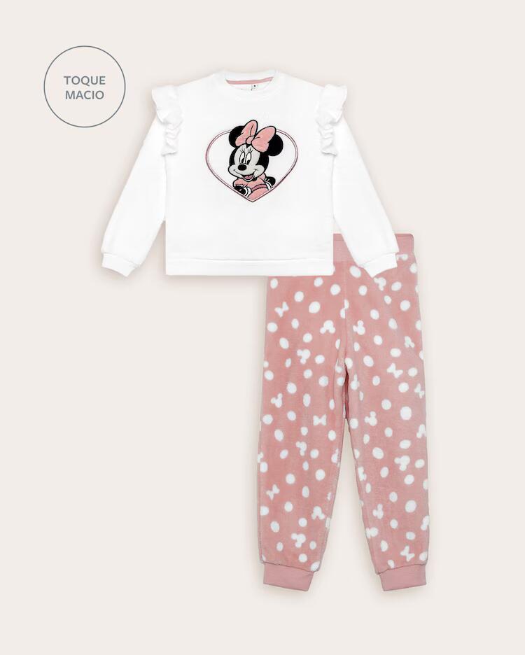 Pijama longo infantil fleece Minnie 2-6A - multicor | Disney