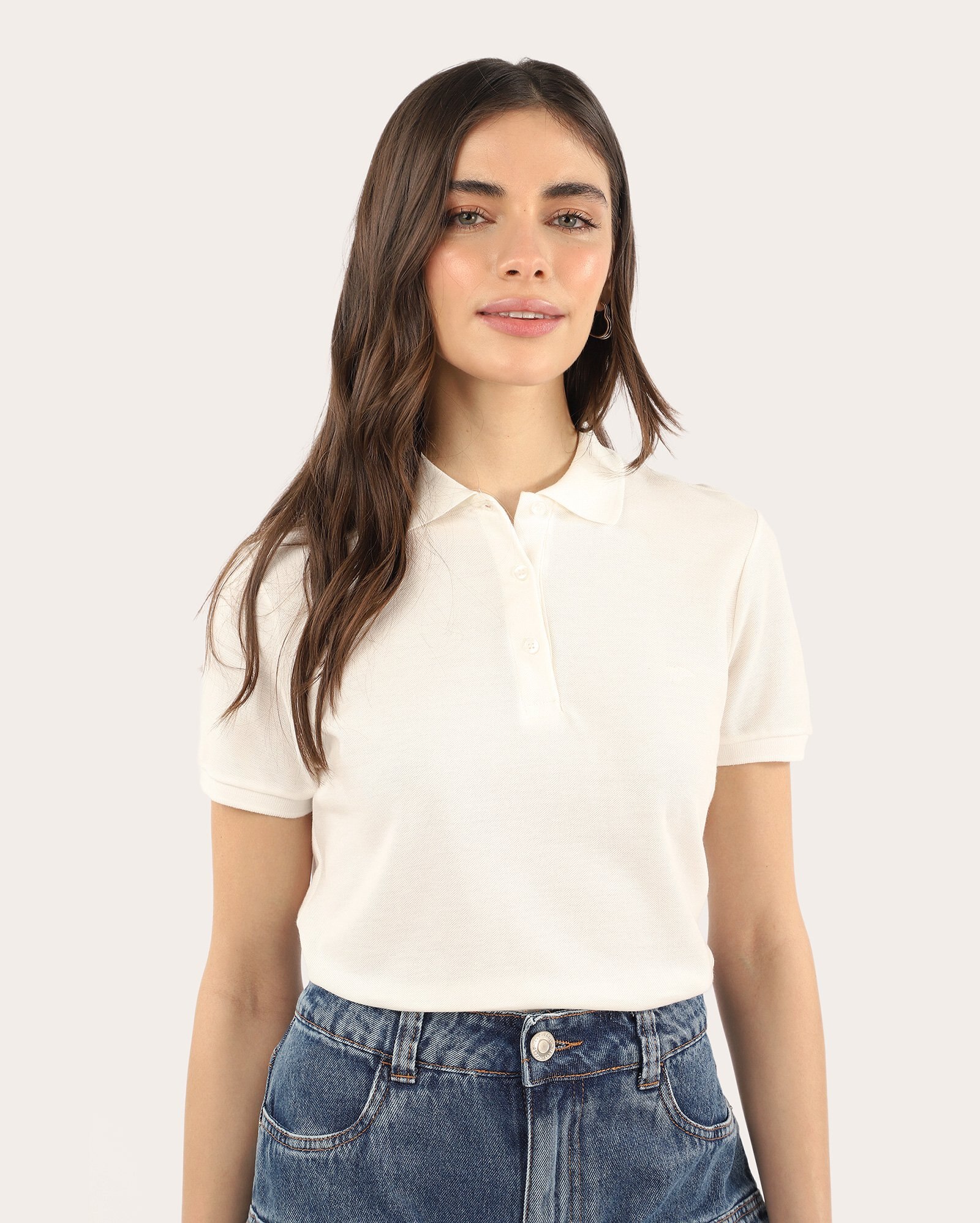 Camisa polo feminina Pool Legacy slim - Branco