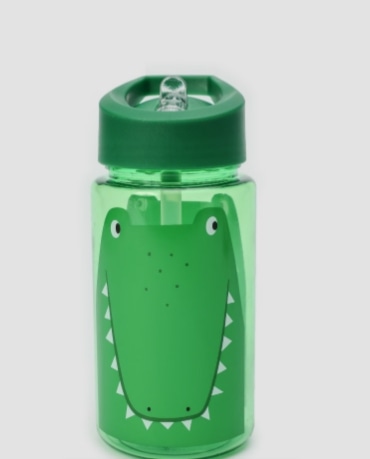 Garrafa squeeze infantil com canudo jacaré 450ml verde | Accessori by Riachuelo