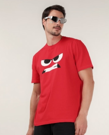 Camiseta masculina regular Divertida-Mente raiva vermelha | Disney