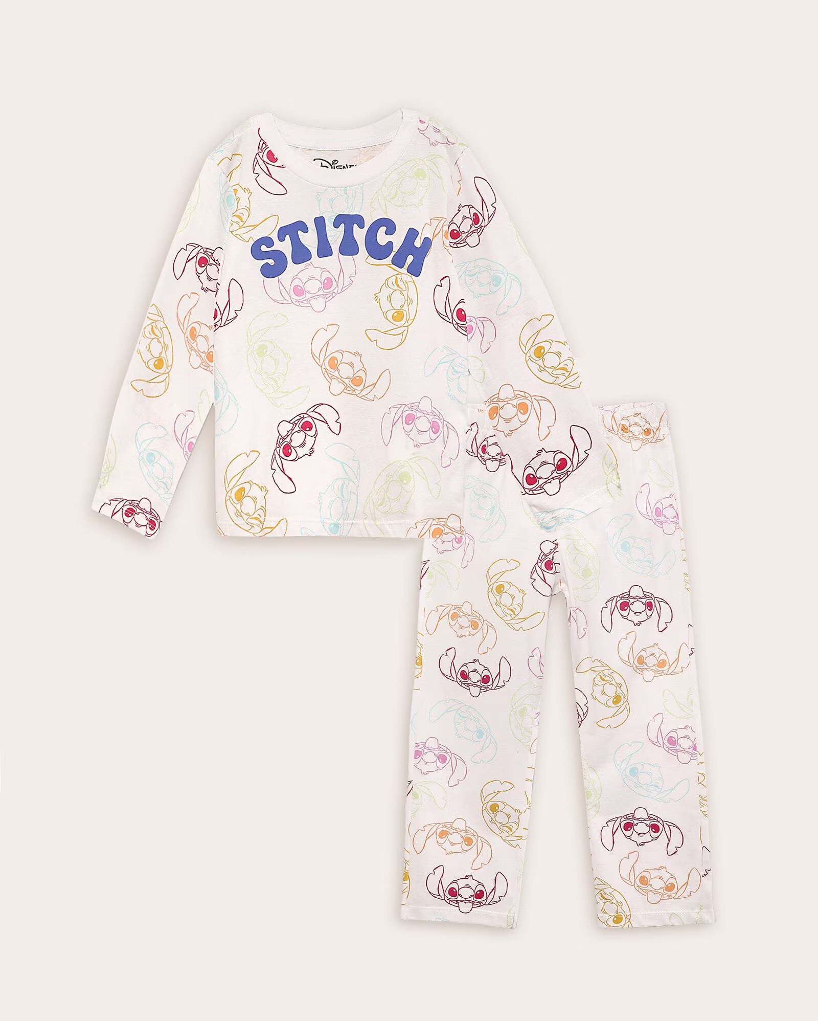 Pijama longo infantojuvenil Lilo e Stitch 4-14A branco | Disney