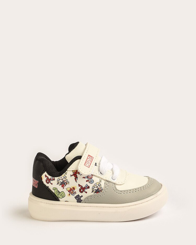 Tênis infantil Avengers com fita aderente off-white | Marvel