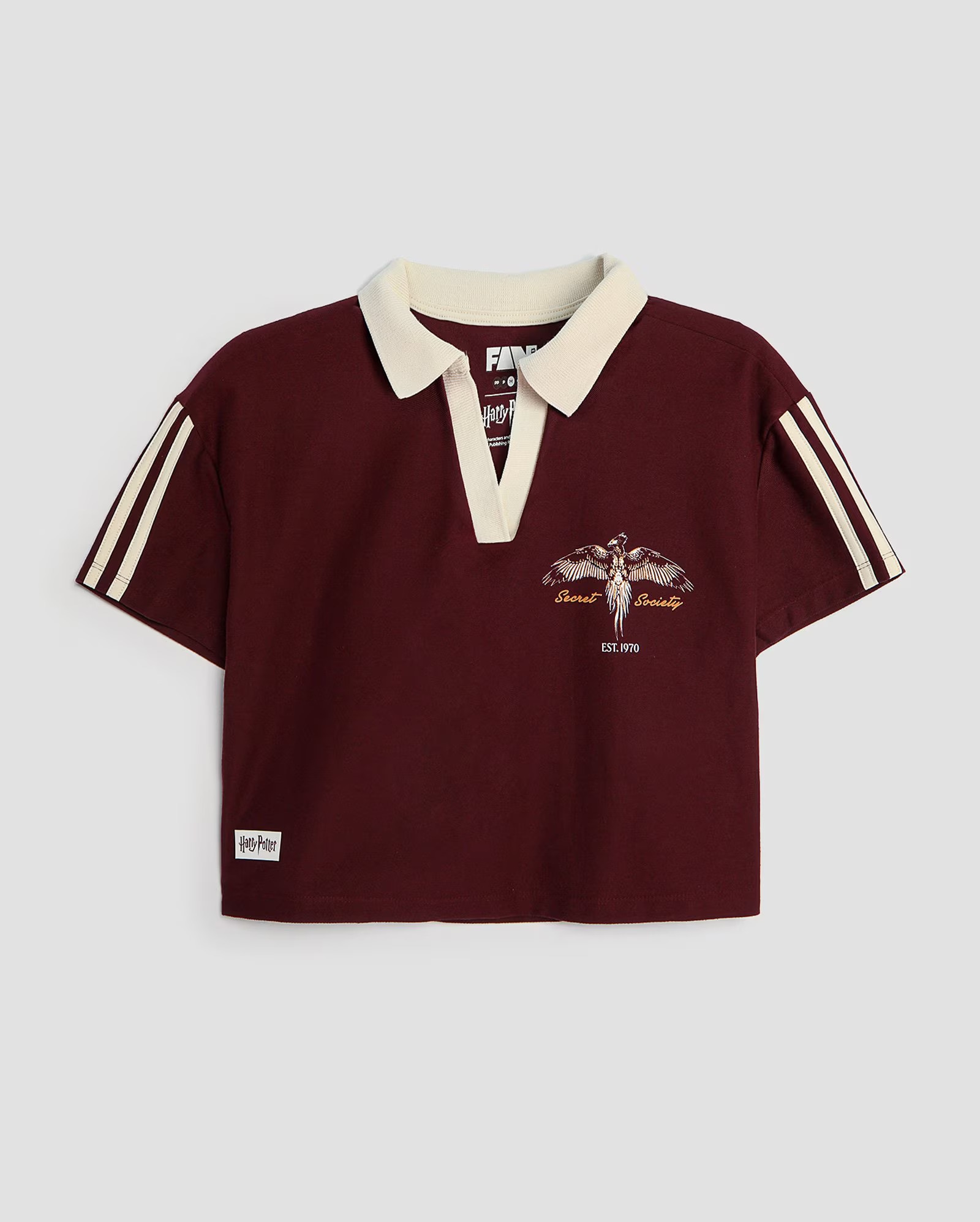 Camisa polo cropped Harry Potter vinho | FANLAB