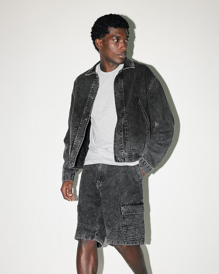 Jaqueta black jeans masculina boxy dirty | Pool Jeans