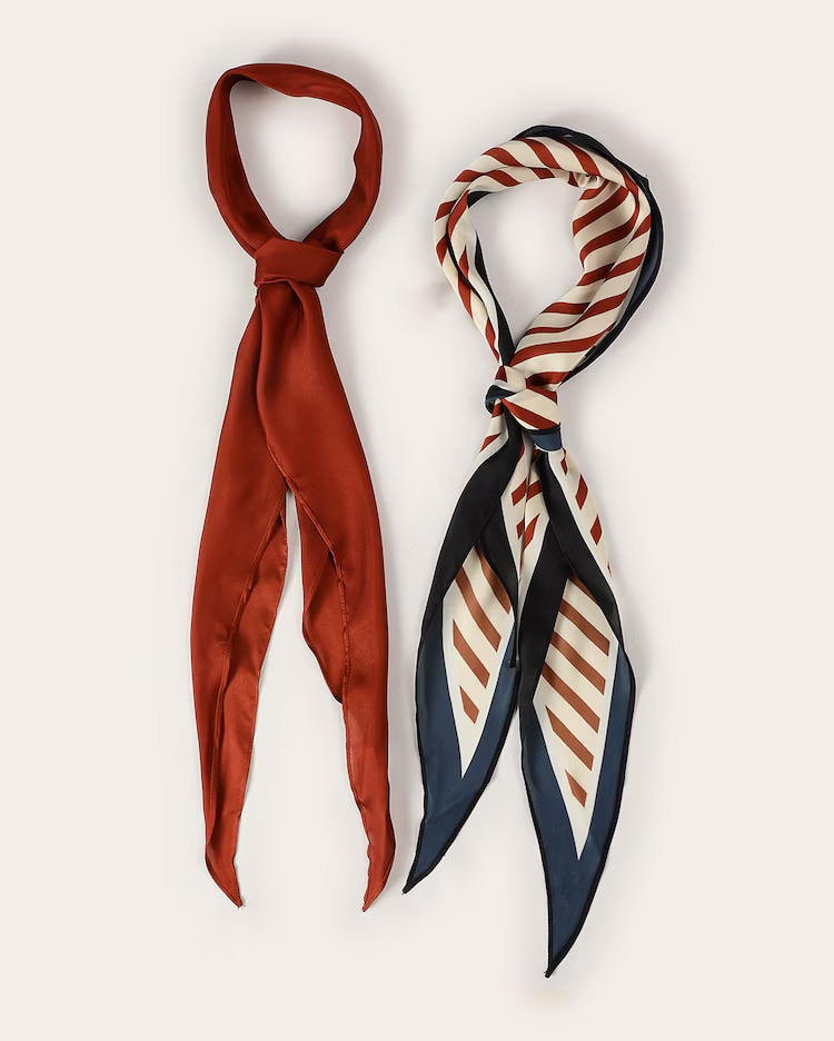 Kit lenço feminino 2 peças com passador - multicor