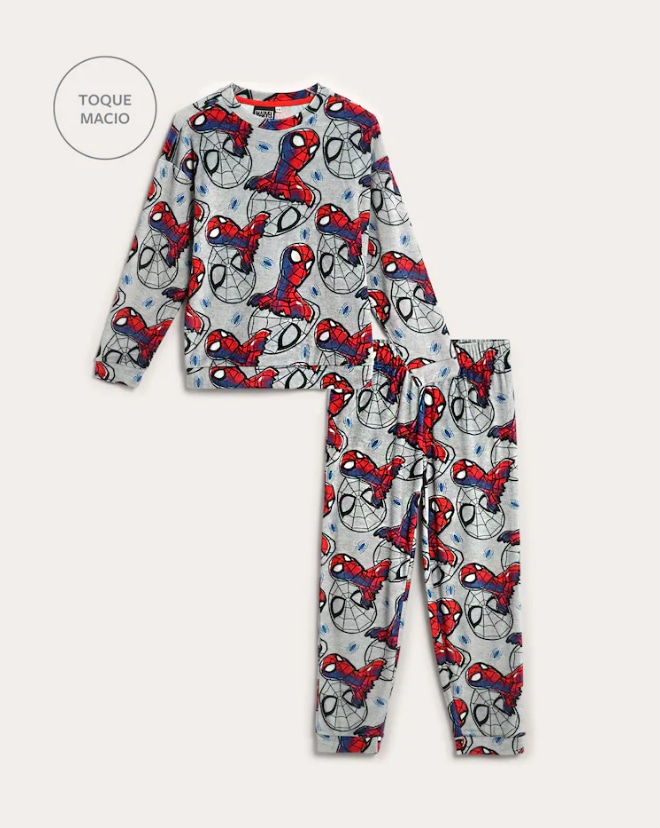 Pijama longo infantil Homem Aranha 4-10A - multicor | Marvel