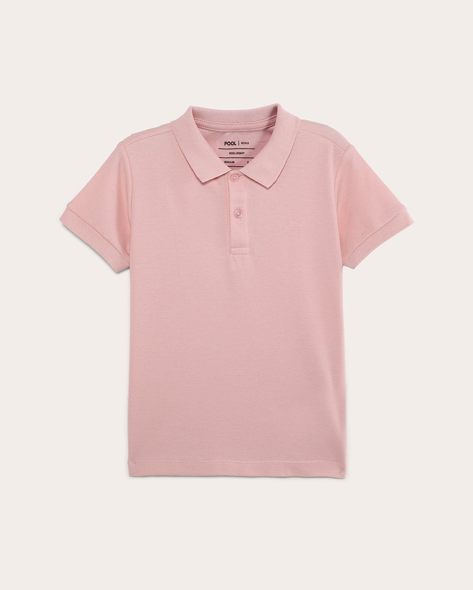 Camisa polo infantil Pool Legacy lisa 4-10A - Rosa Claro