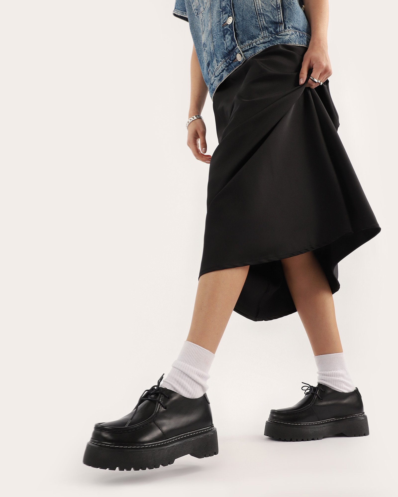 Sapato feminino loafer tratorado de couro preto