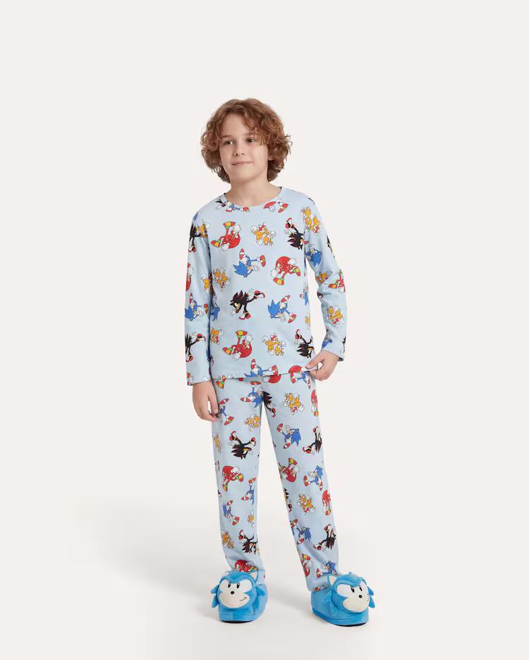 Pijama longo infantil Sonic 5-14A - azul | SEGA