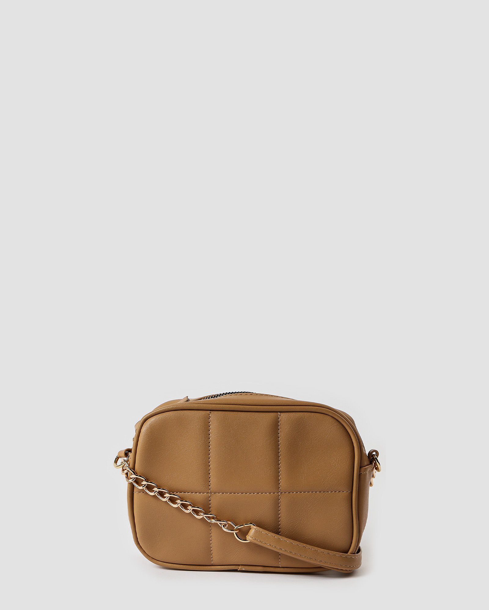 Bolsa transversal P câmera bag acolchoada - Bege