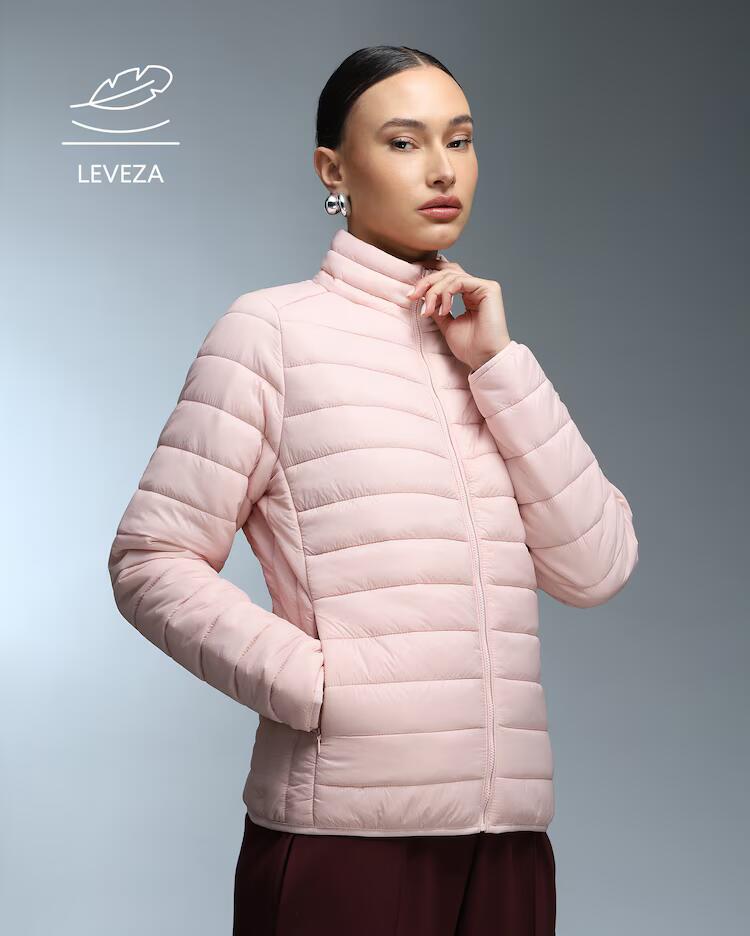 Jaqueta feminina puffer Tech UltraLight - Rosa Claro
