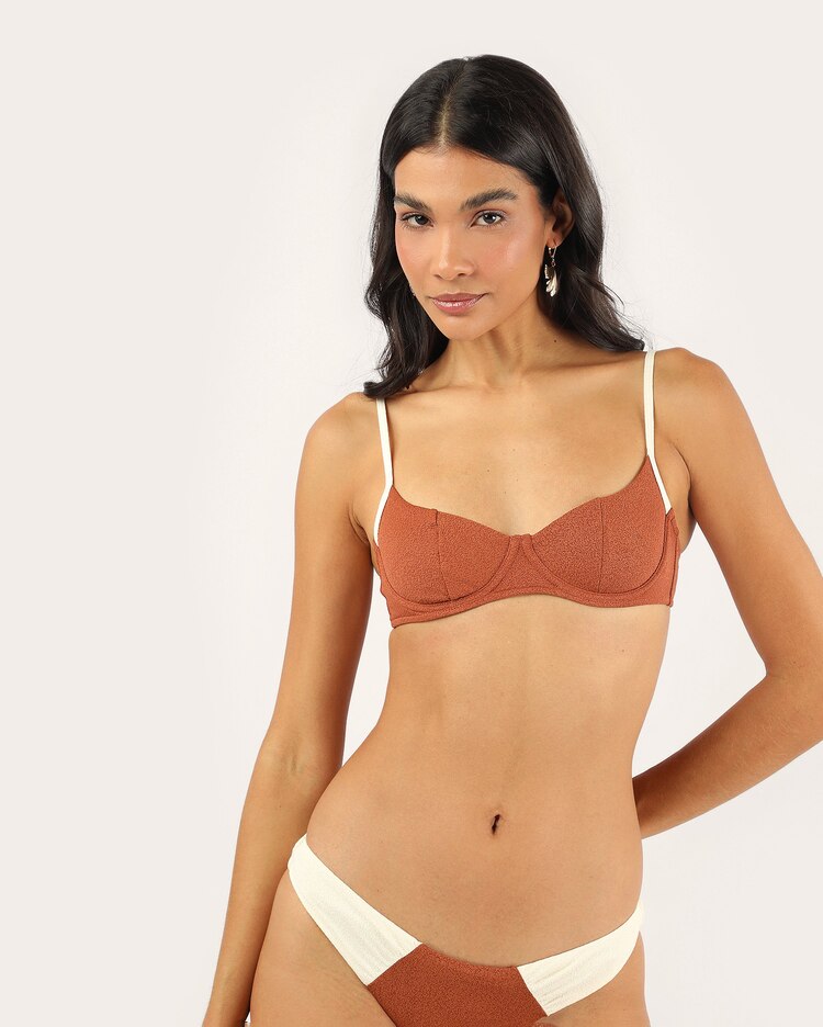 Biquíni top meia-taça - marrom