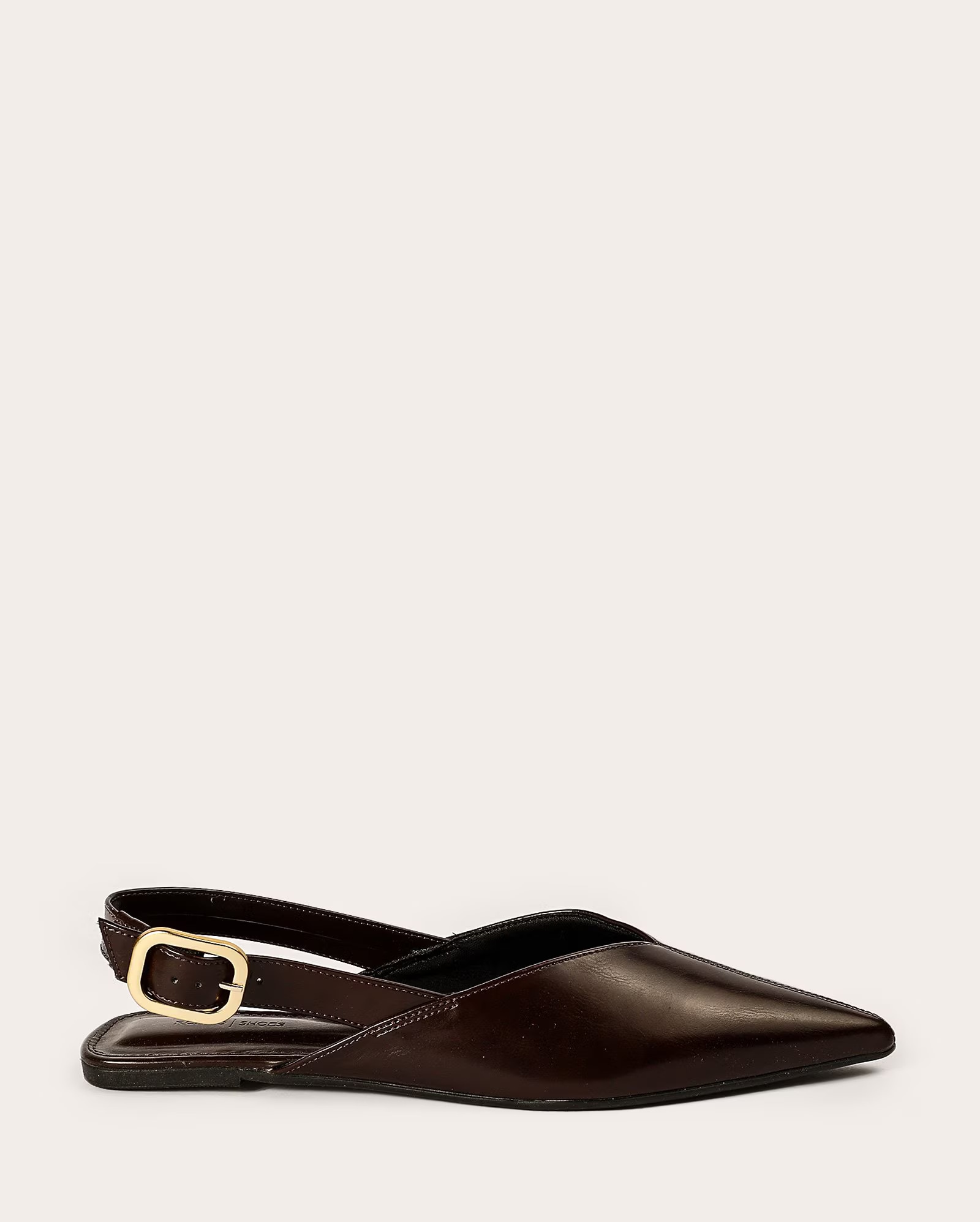 Sapatilha feminina slingback bico fino e fivela marrom | Riachuelo
