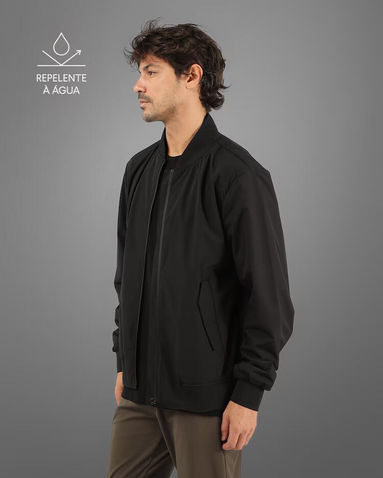 Jaqueta corta vento masculina D-Ultra resistente à água - preta