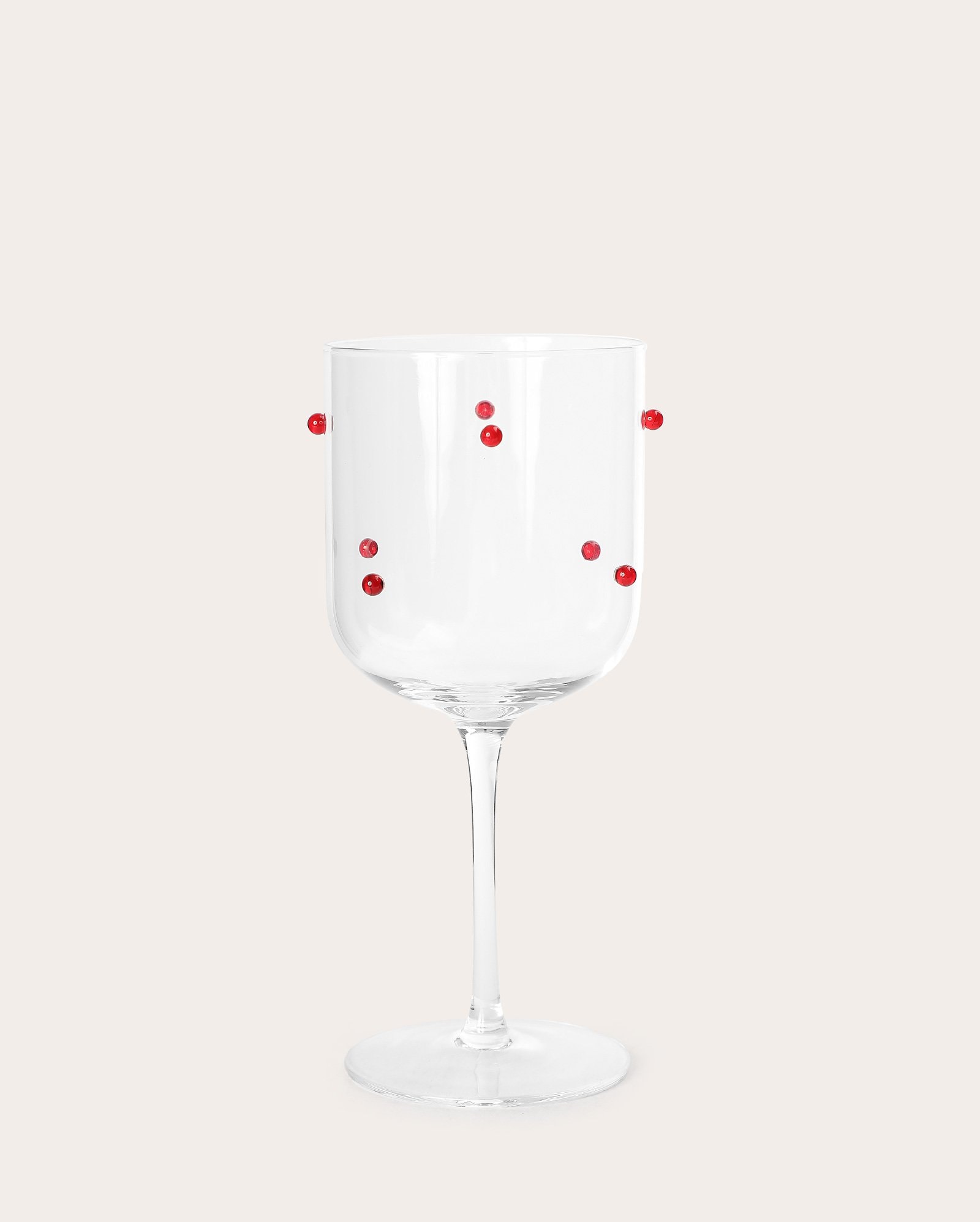 Taça de vinho em vidro Mabel com bolinhas 460ml Casa Riachuelo