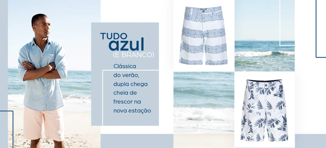 Azul e branco: o clássico de verão da moda masculina