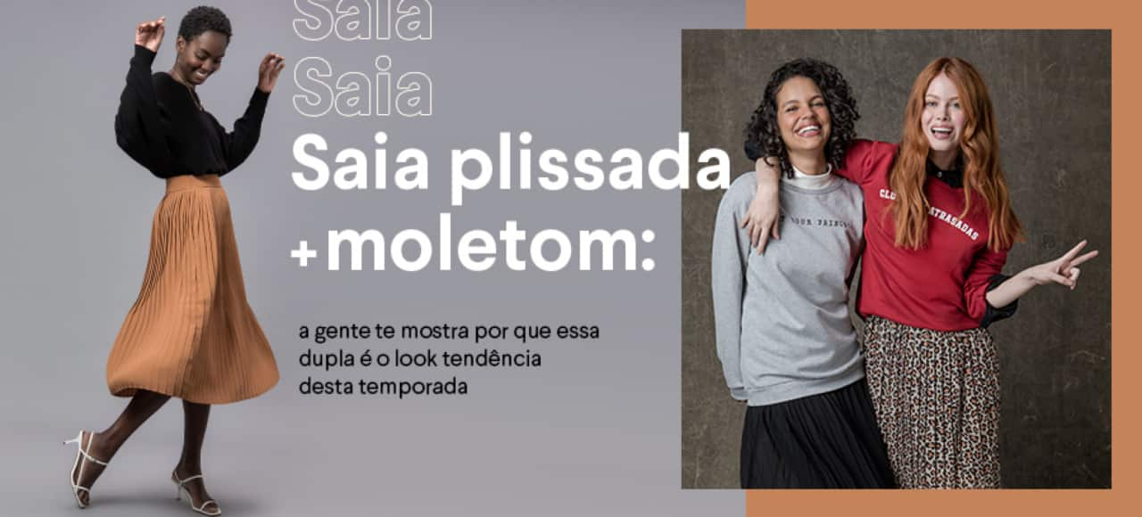 Saia plissada + moletom: a gente te mostra por que essa dupla é o look tendência desta temporada