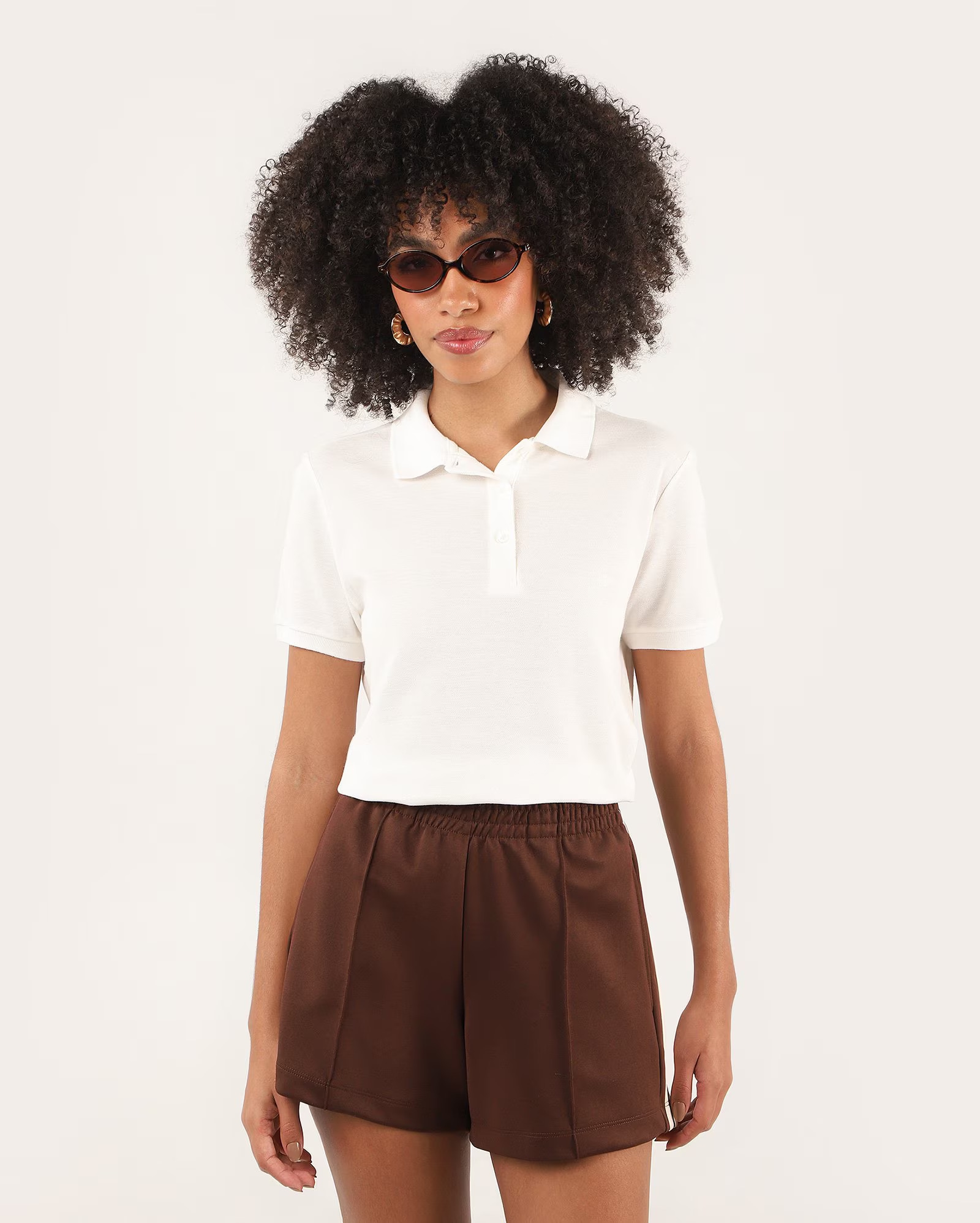 Camisa polo feminina Legacy slim logo - Branco | Pool Basics