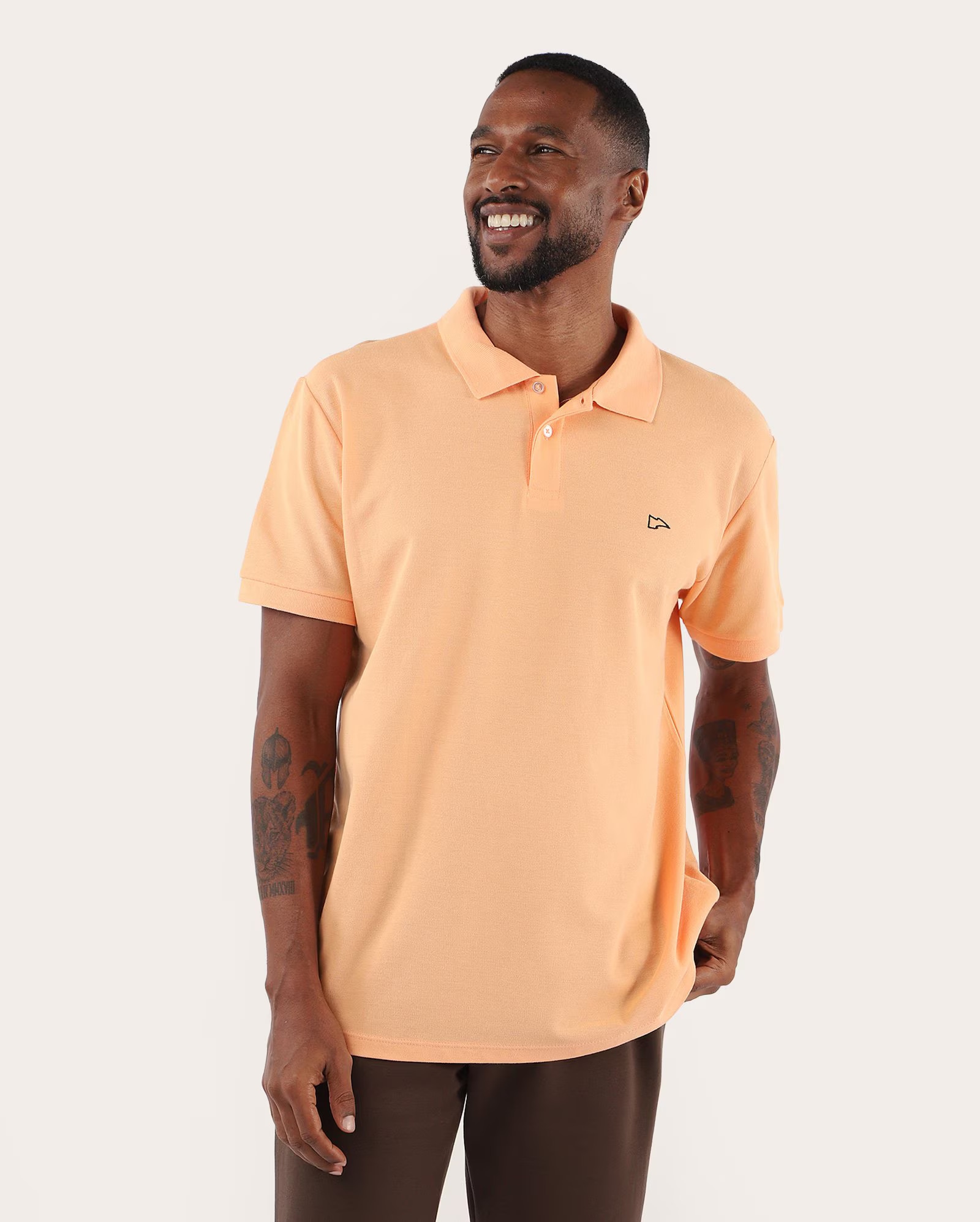Camisa polo masculina Legacy regular piquet - Laranja Claro | Pool Basics