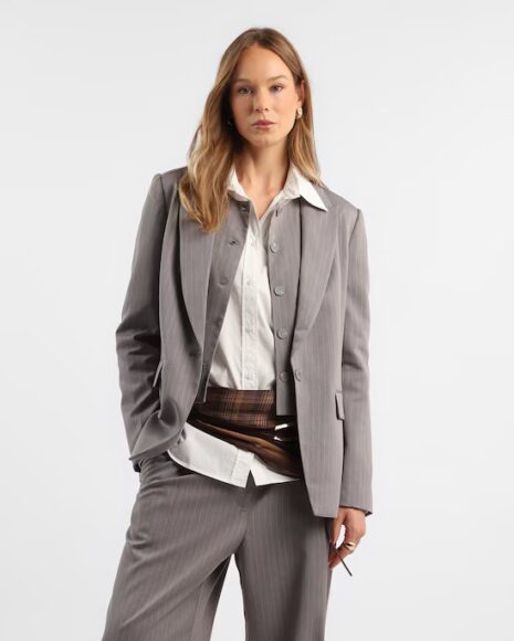 blazer feminino alongado listras