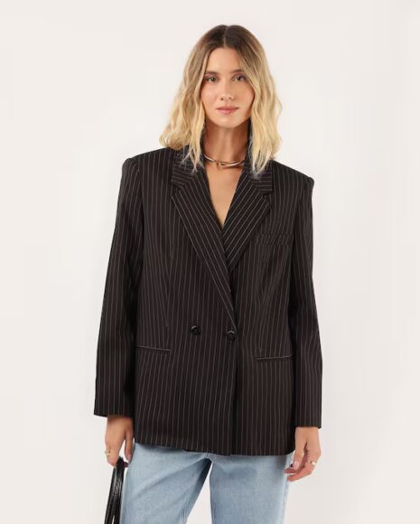 blazer feminino oversized listrado 