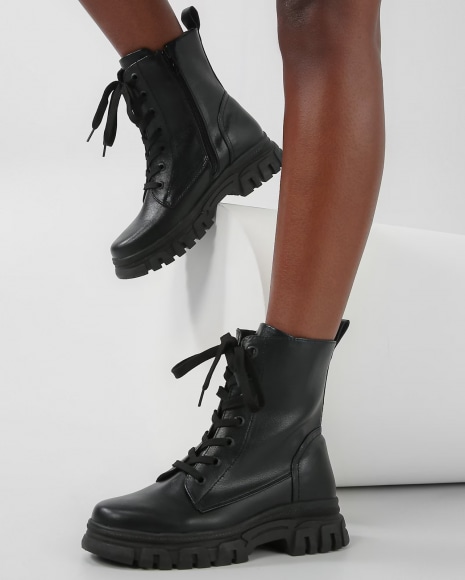 bota tratorada feminino preto