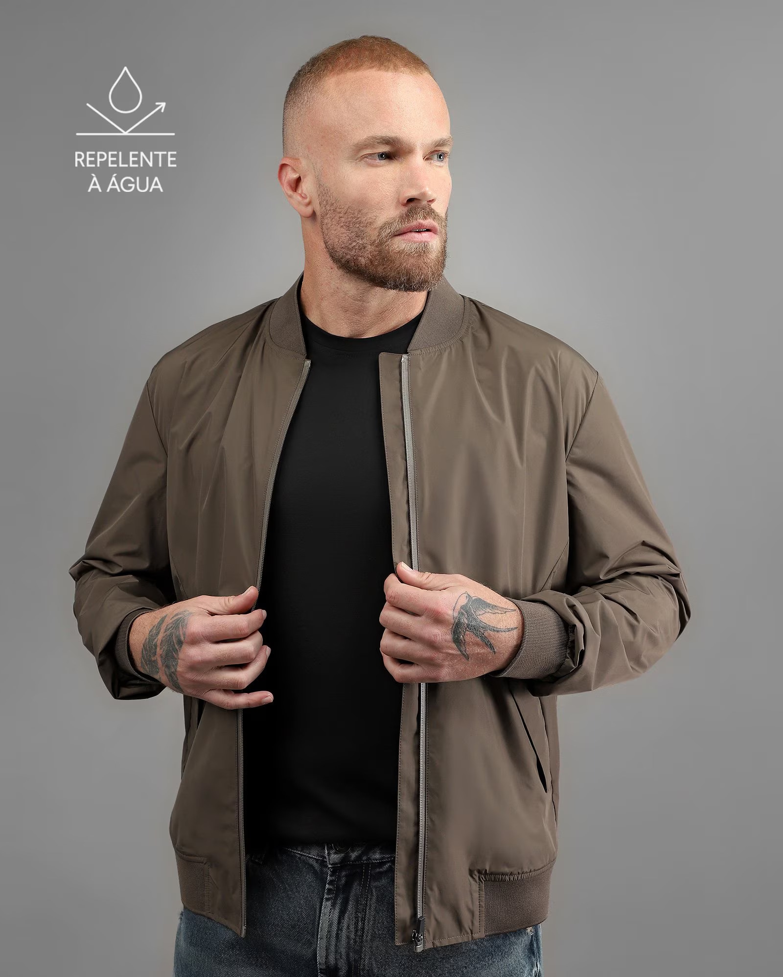 
Jaqueta masculina Tech D-Ultra impermeável verde