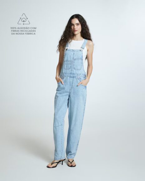 Jeans algodão com fibras recicladas